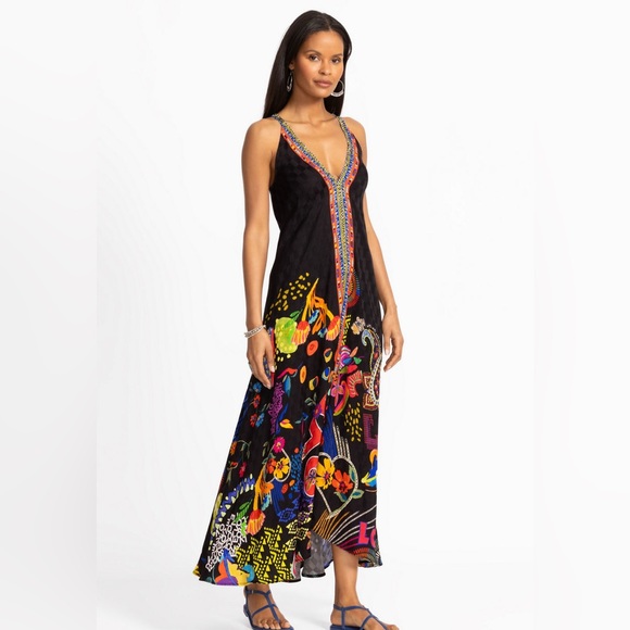 eva embroidered maxi dress Frankies Bikinis - Eva Embroidered Maxi Dress